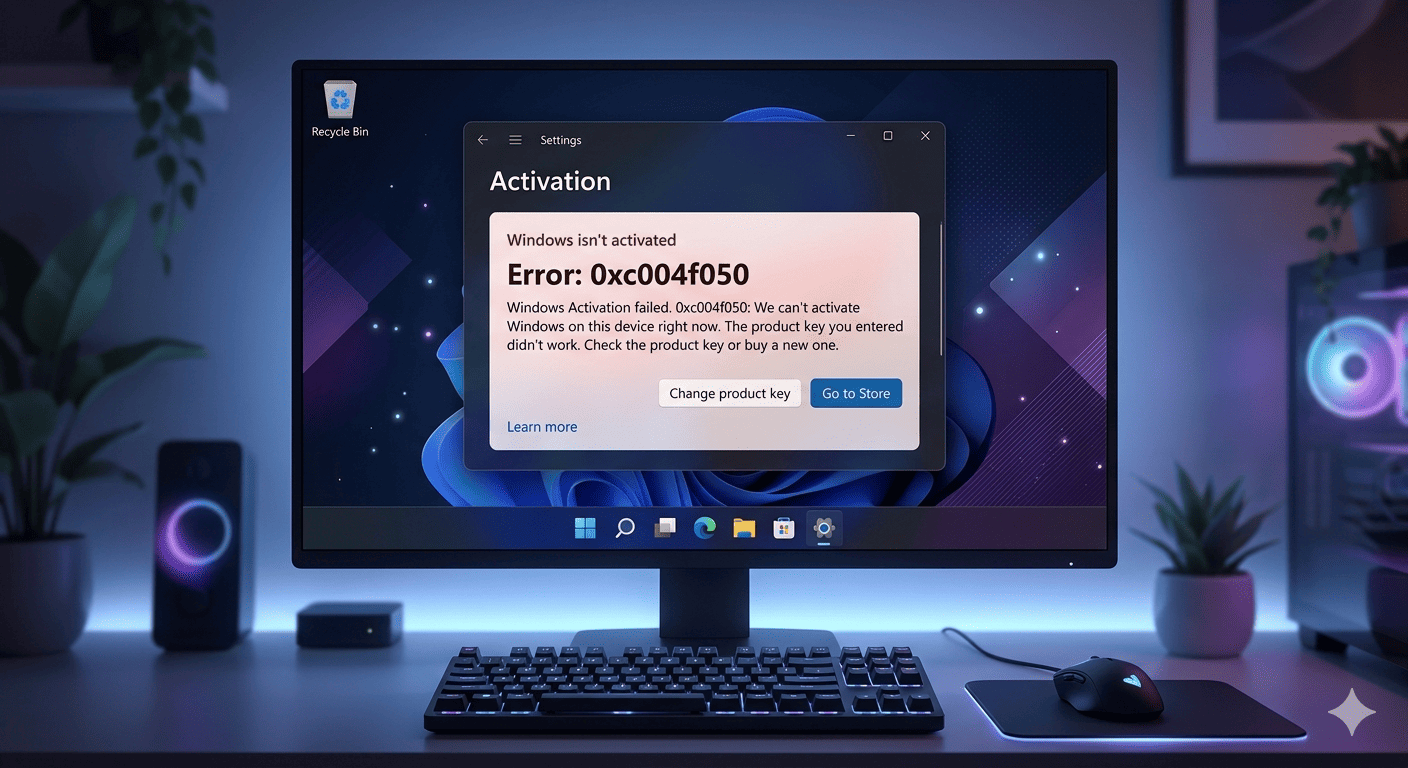 Ошибка активации 0xc004f050 в Windows
